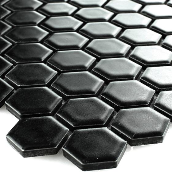 Waben Fliesen Keramik Mosaik Fliesen Waben Schwarz Matt 23x23x4mm