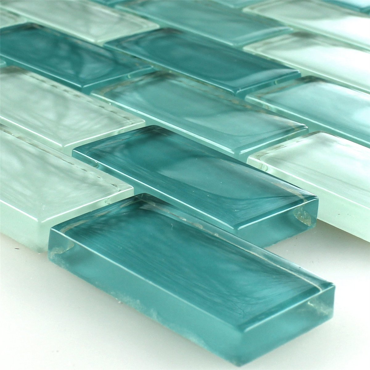 Clear Glass Crystal Mosaic Tiles Green Mix eBay