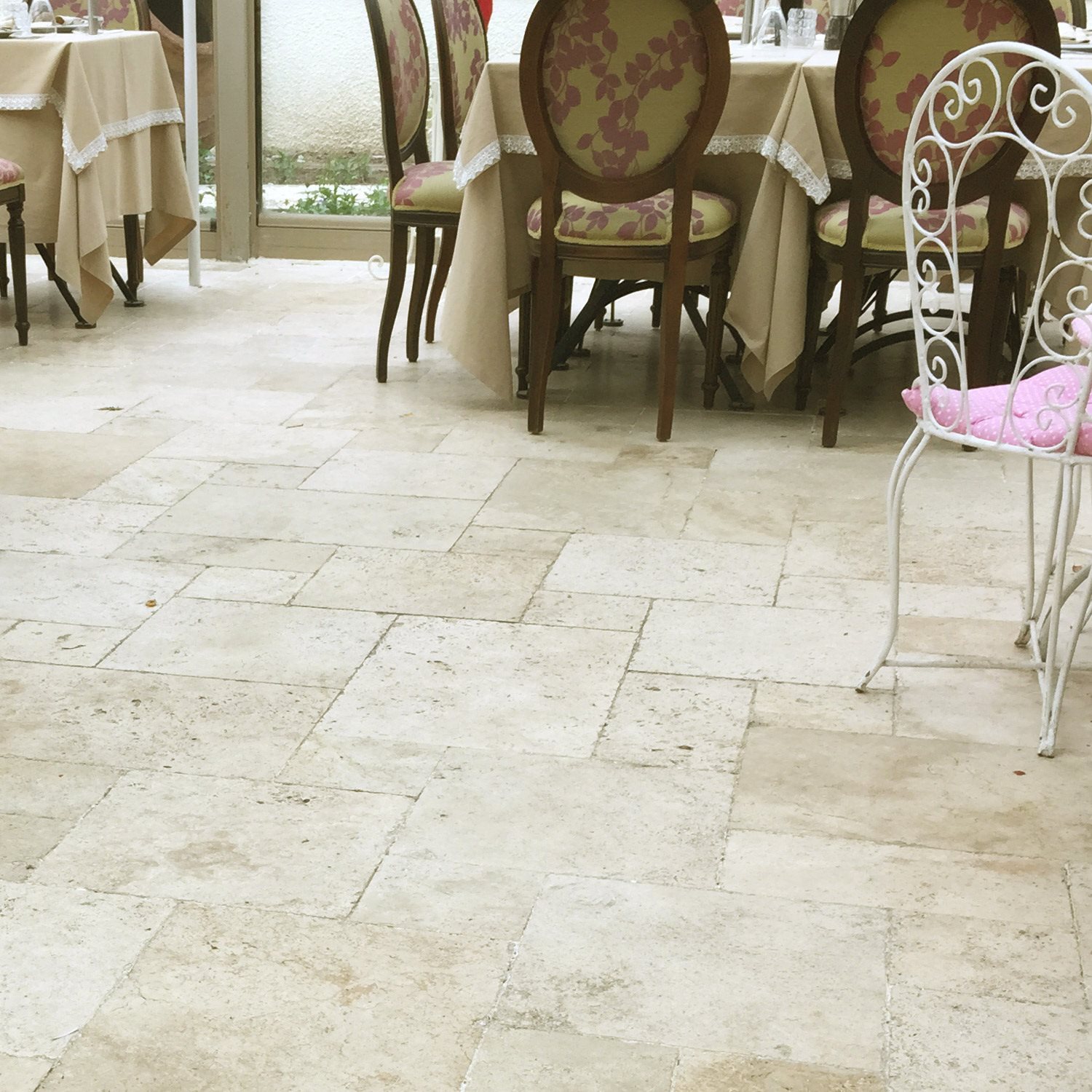 Mosaik Fliese Travertin Naturstein Kombination Travertin beige MOS43-1212-15/_m