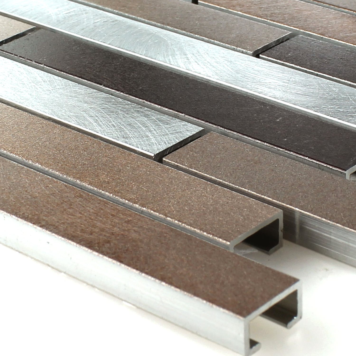 Inspirierend Metall Fliesen Aluminium Alu Metall Edelstahl Mosaik Fliesen Kupfer Braun