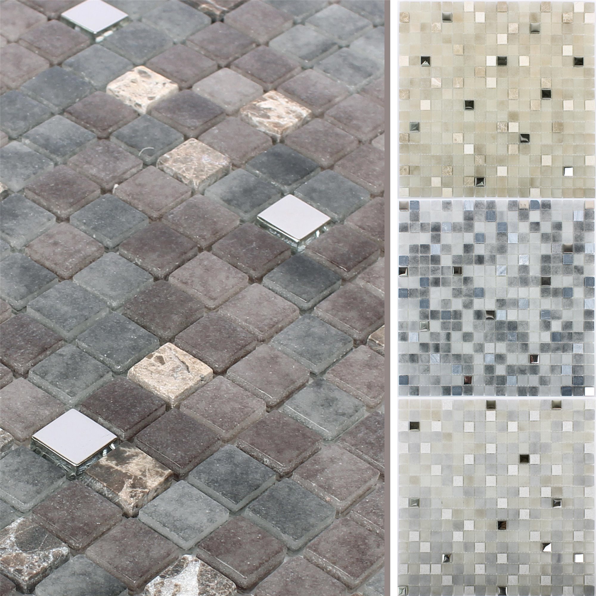 Marmor Fliesen Schwarz - Marmor Mosaik Matte Schwarz Grau Weiss 30x30