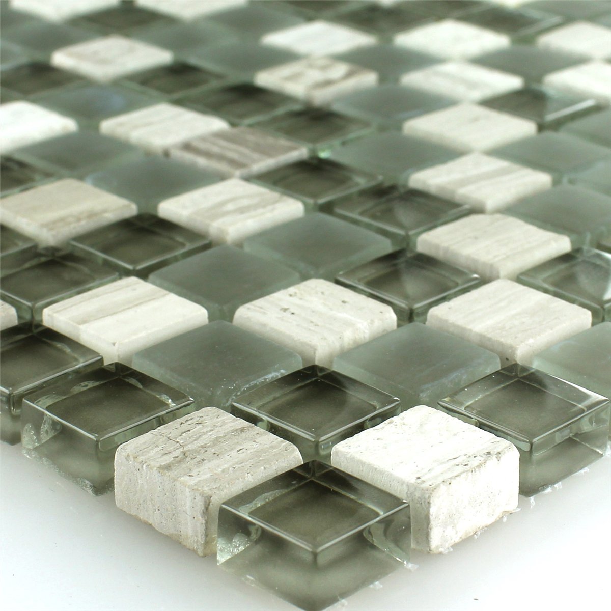 Glasfliese Mosaik Spiegel Mosaikfiese Fliesen Diamanten Facettenschliff PLUTOS