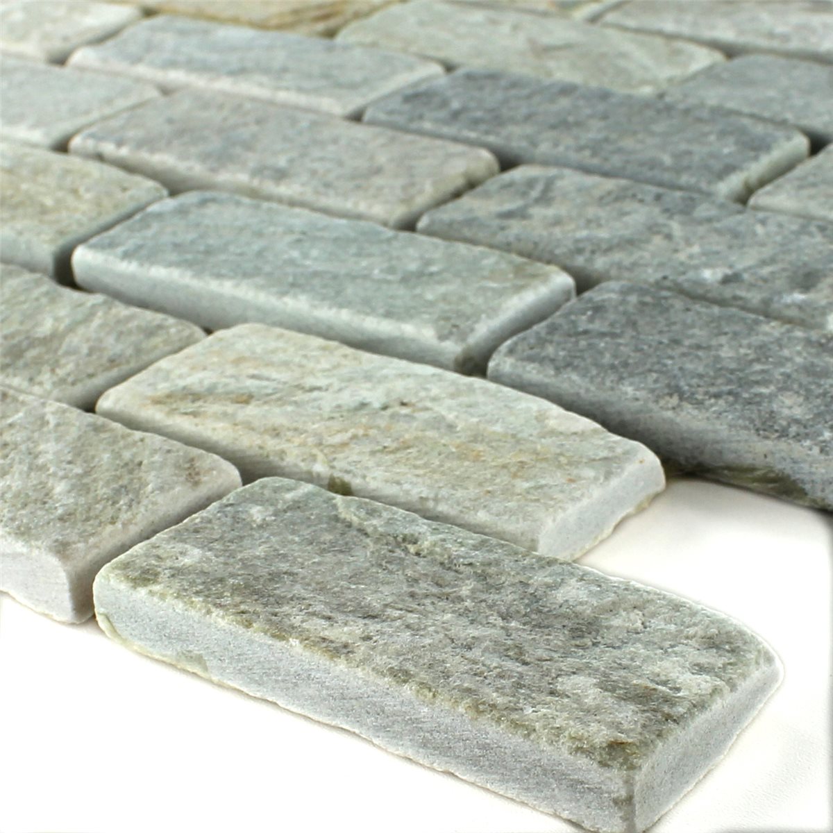 Fliesen Quarzit Naturstein Quarzit Mosaik Fliesen Beige Grau Wand