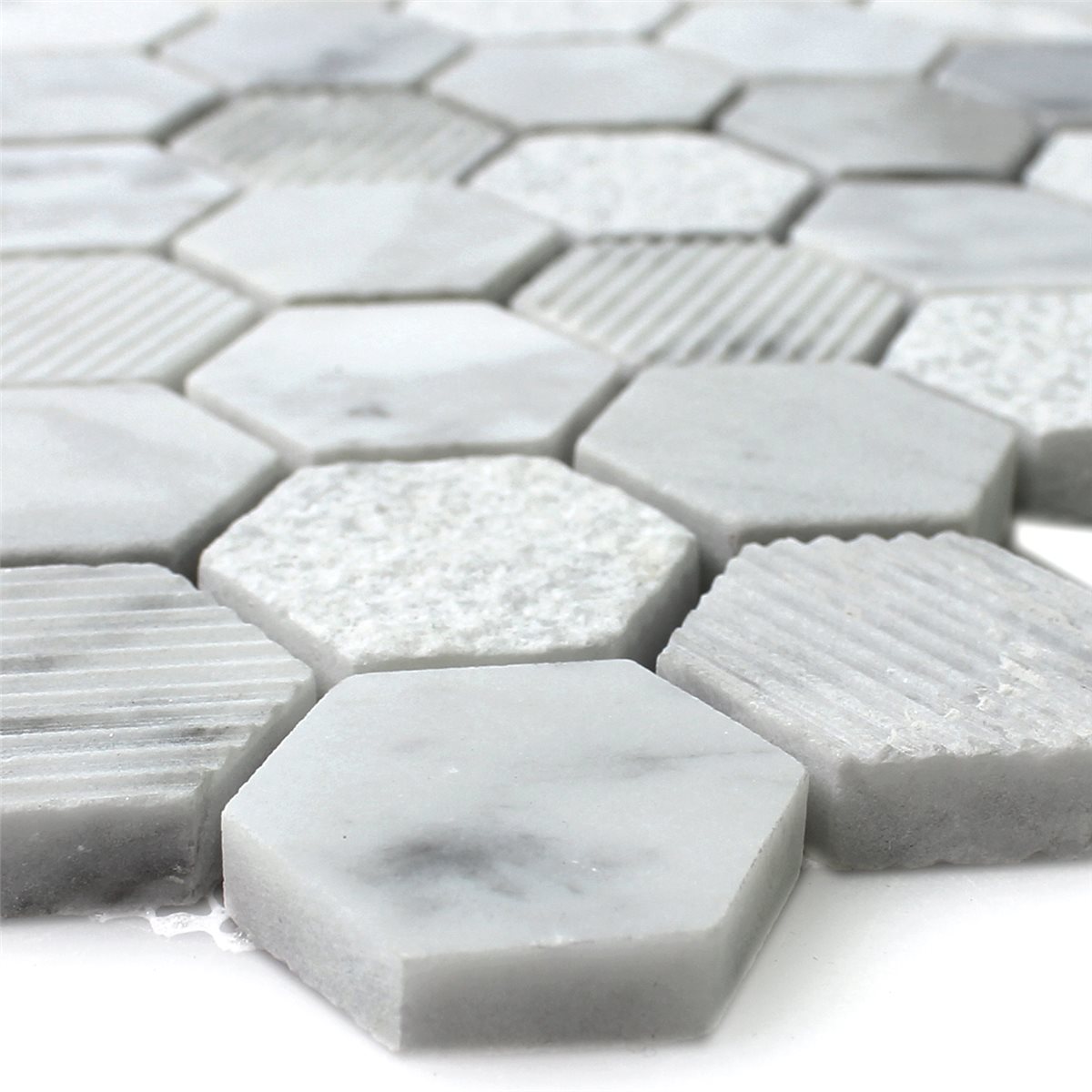 Naturstein Secheck Hexagon Mosaik Fliese Carrara Weiss | eBay