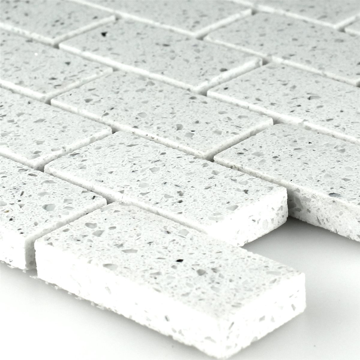 Artificial Resin Quartz Mosaic Tiles White eBay